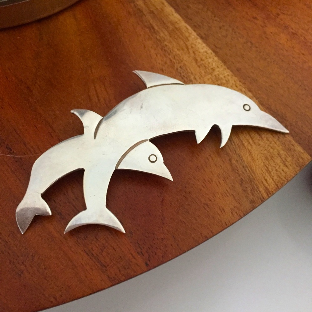 Sterling Silver (.925) Dolphin Brooch